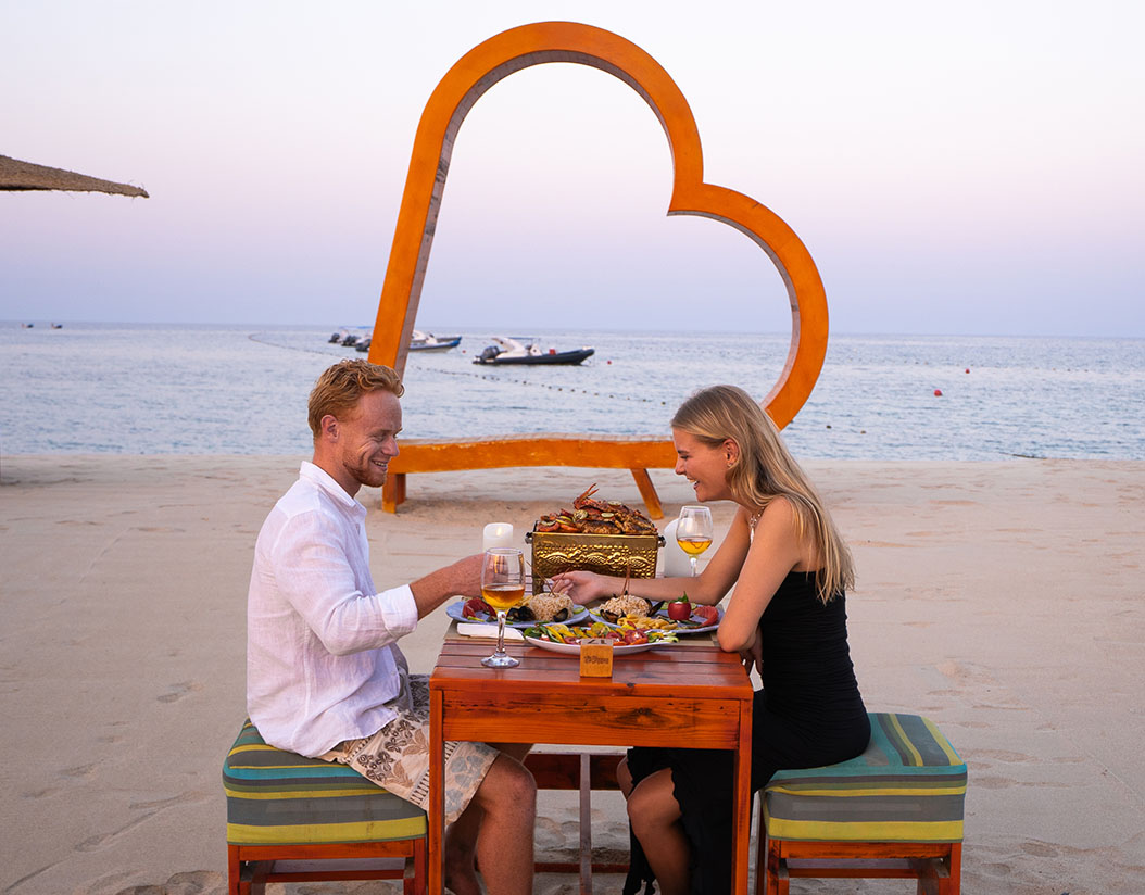 Fresh seafood plate by the beach