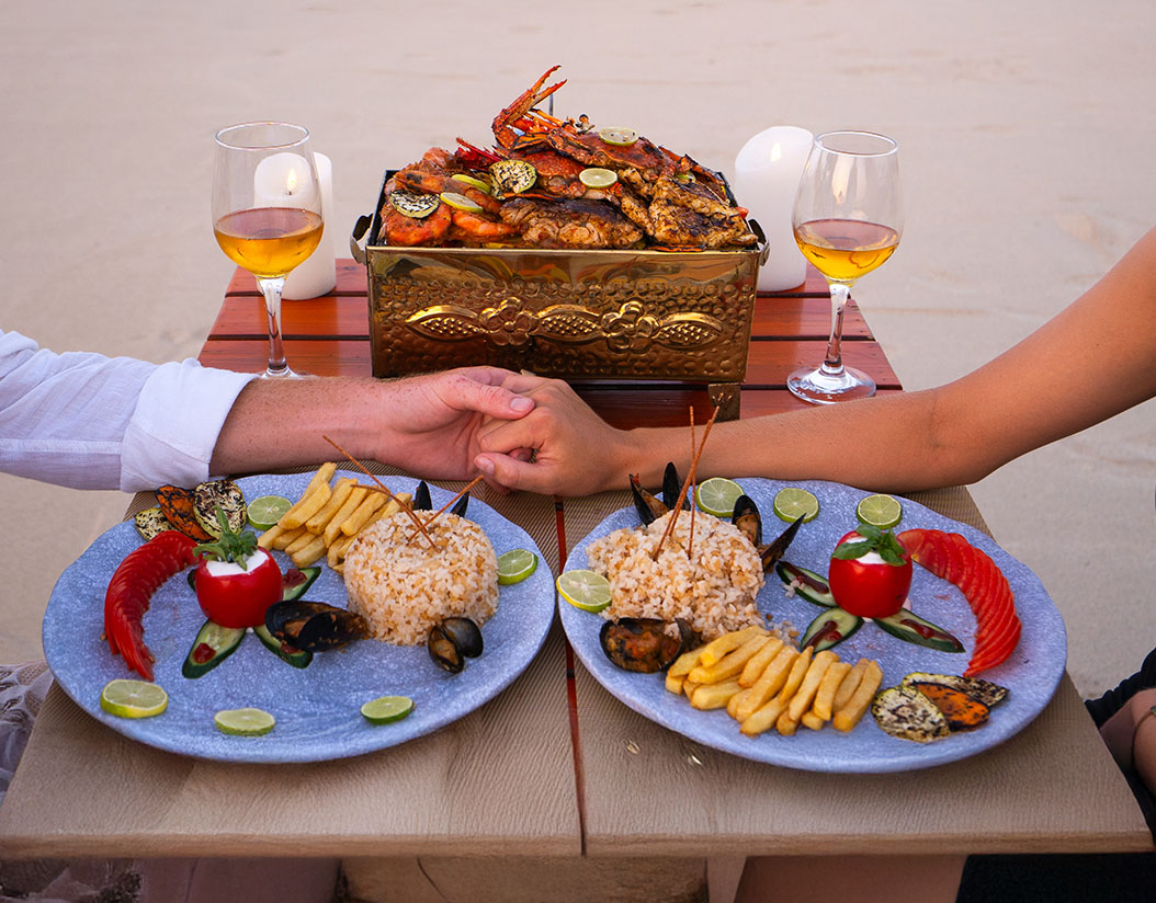 Beach restaurant with ocean view